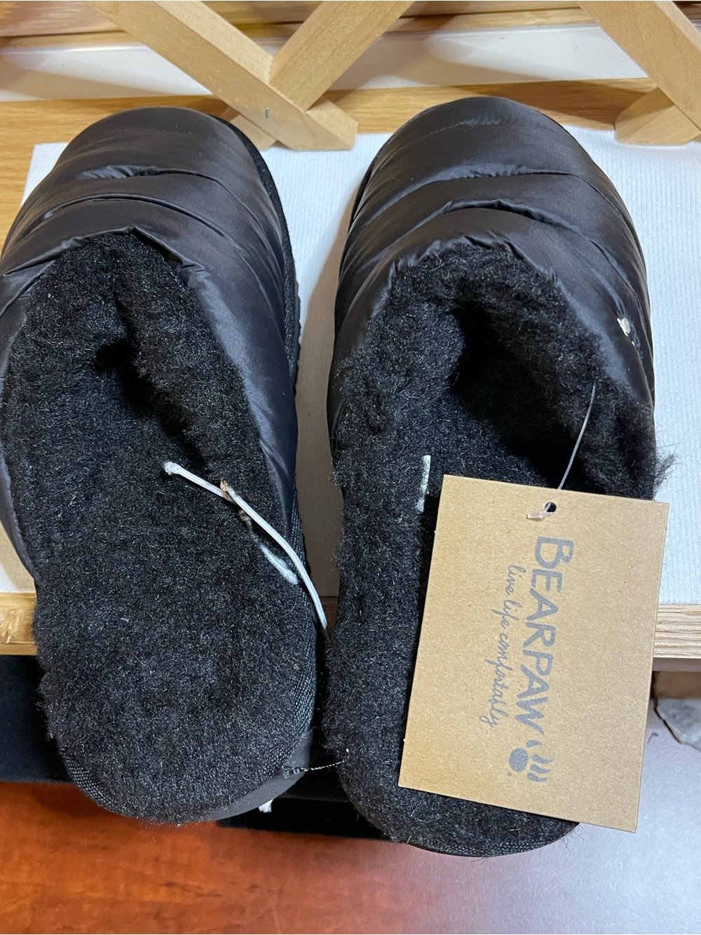 NWT W Sz 9 BearPaw Wool/Blend Quilted Nylon Puffer -Mule Slip On